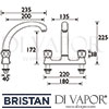 Bristan Club Deck Sink Mixer Tap Dimensions